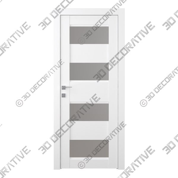 DELLA VETRO BIANCO NOBLE SWING BELLDINNI MODERN INTERIOR DOOR - 3D Decorative