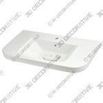 DXV 33 in. Wall Hung Sink with overflow, Center hole - 3D Decorative