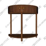 Fluted Half Moon Console Table - 3D Decorative