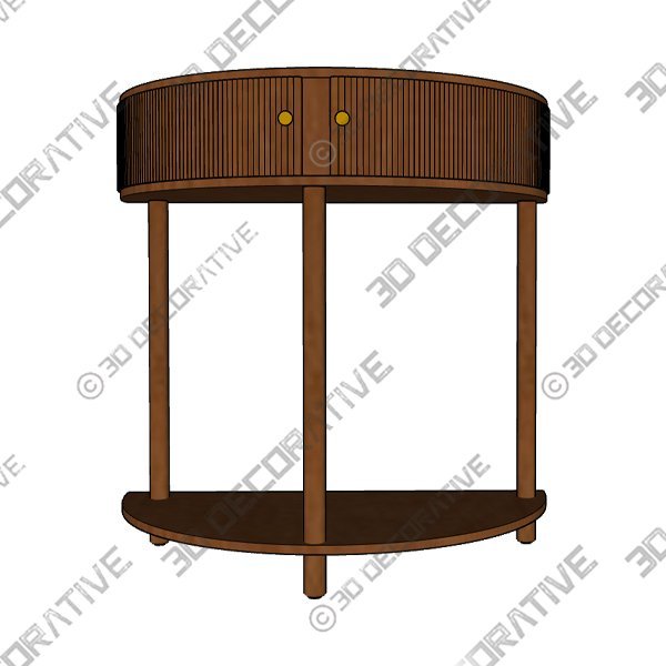 Fluted Half Moon Console Table - 3D Decorative
