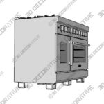 Gas-Range-1-1-1.jpg Forno 48-Inch Capriasca Gas Range with 8 Burners, 160,000 BTUs, French Door Gas Oven in Stainless Steel (FFSGS6460-48)- 3D Decorative