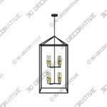 Generation Lighting Perryton 8-Light Midnight Black Transitional Geometric LED Pendant Light Lamp - 3D Decorative