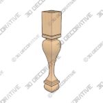 Hardware Resources P13-6-42 Corner Post - Natural Alder - 3D Decorative