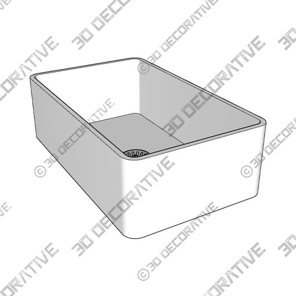 Houzer Platus Fireclay Series Farmhouse Sink - 3D Decorative