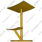 Iron Cafe Bar Stool - 3D Decorative