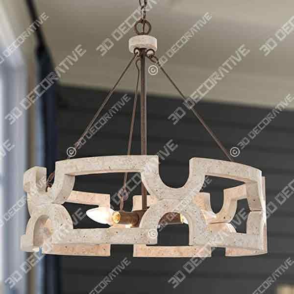 ISURAUL Rustic Drum Chandelier - 3D Decorative