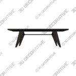 JEAN PROUVE - TABLE S.A.M. BOIS - 3D Decorative