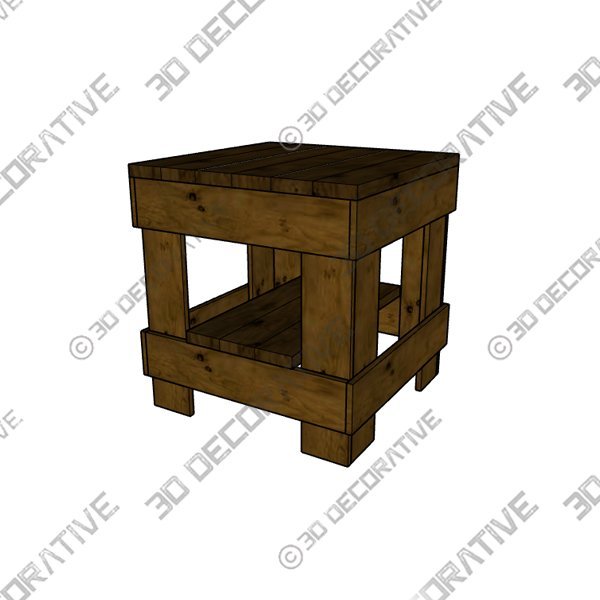 Jodie 24” Tall Solid Wood End Table - 3D Decorative