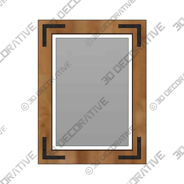 kenvc Rustic Bathroom Mirror with 3-Color LED Light,32″ x 24″ Wood Bathroom MirrorDetach - 3D Decorative