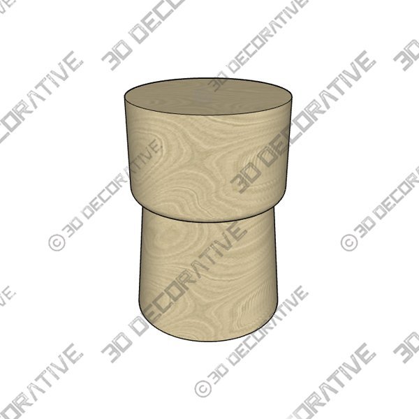 Leticia 17.75” Tall Solid Wood Drum End Table - 3D Decorative