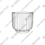 Lyngby White Porcelain Planters Pot - 3D Decorative