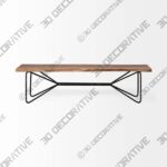 Margaret Wood Bench - 3D Decorative