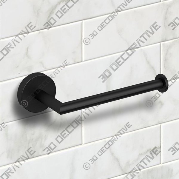 Matte Black Toilet Paper Holder - 3D Decorative