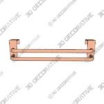 mDesign Metal Kitchen Over Cabinet Double Towel Bar Rack - 3D Decorative