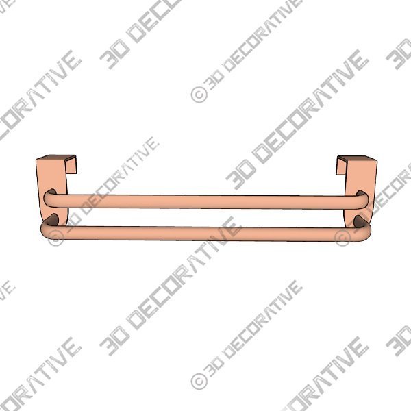 mDesign Metal Kitchen Over Cabinet Double Towel Bar Rack - 3D Decorative