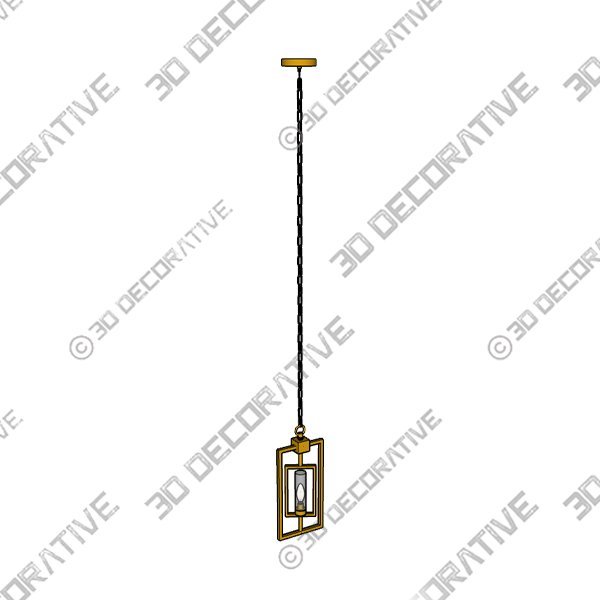 Milhouse 1 – Light Brushed Gold Pendant - 3D Decorative