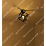 Modern Black Flush Mount Light - 3D Decorative