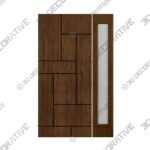 Door-4-6-2.jpg Modern Flush Fiberglass Door with Contemporary Groove Design with Full Lite Sidelite - 3D Decorative