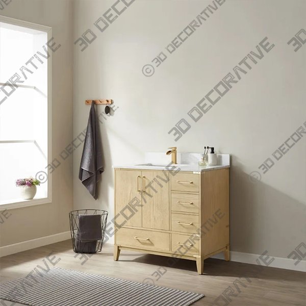 Monico 36″ Single Bathroom Vanity Set - 3D Decorative