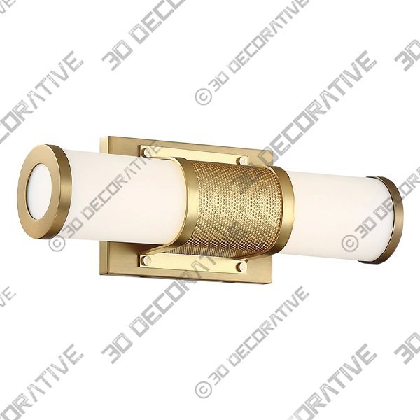 Nuvo lighting 13″W Caper 1-Light LED Vanity & Wall Brushed Brass - 3D Decorative