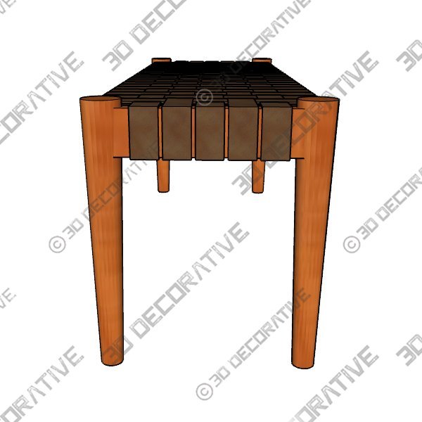 Orin Wicker Bench - 3D Decorative