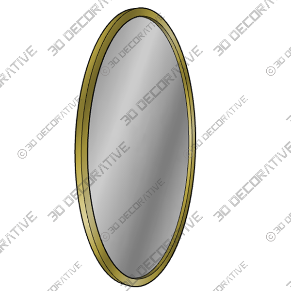 Oval Wall Mount Mirror - 3D Decorative