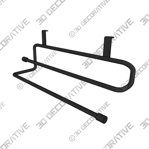 Over the Cabinet Towel Bar in Matte Black - 3D Decorative
