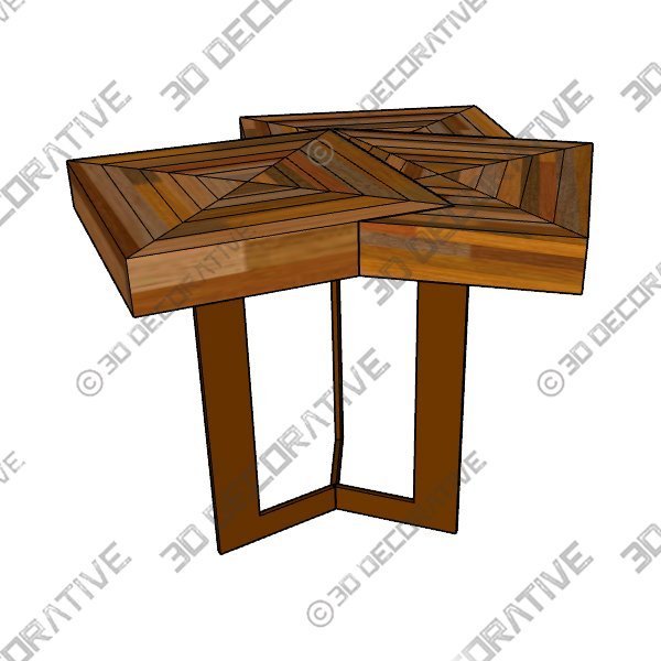 Pair of Coffee Table “Cubes” in Macassar Ebony Marquetery - 3D Decorative