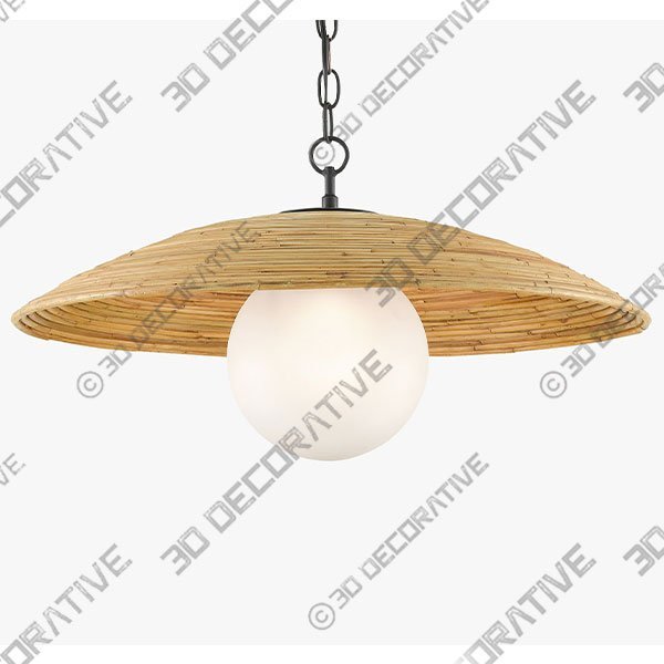 Powell Round Rattan Pendant - 3D Decorative