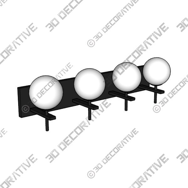 Ralbay Matte Black Bathroom Vanity Lights 4-Light Mid Century Modern Bathroom Light Fixtures Over Mirror - 3D Decorative