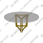 Remix Glass Top Dining Table - 3D Decorative