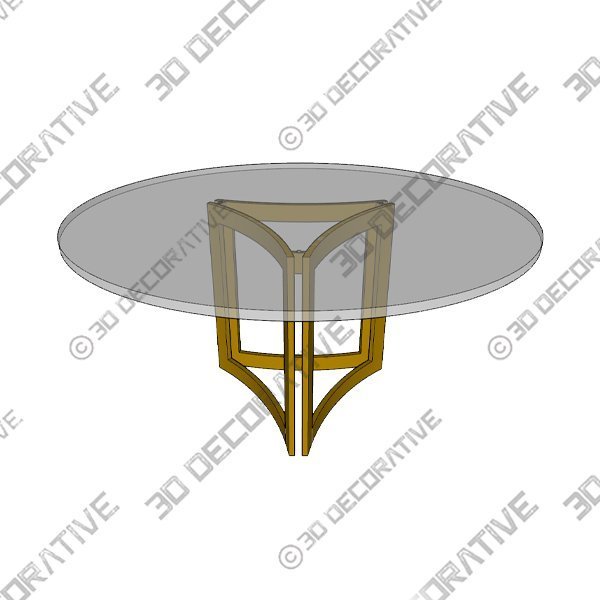 Remix Glass Top Dining Table - 3D Decorative