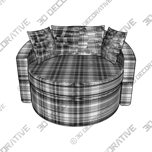Round Club Leisure Chair LoungeĀ - 3D Decorative