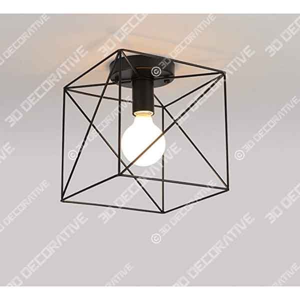 RUXUE Industrial Modern Semi Flush Mount Ceiling Light - 3D Decorative
