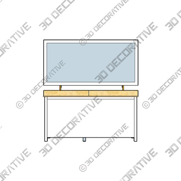 Sheffield 72 In Double Square Sink Vanity Set - 3D Decorative