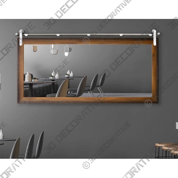 Singapore Rectangle Wood Mirror - 3D Decorative