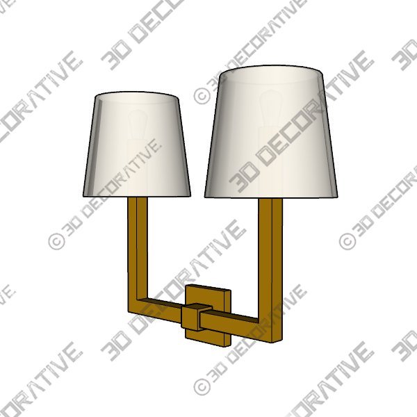 Square Tube Double SconceĀ - 3D Decorative