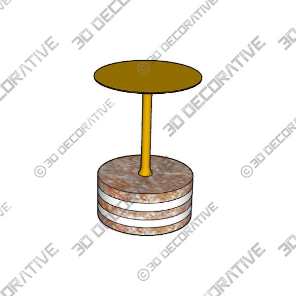 STACKED MARBLE AND BRASS PILLAR CANDLE HOLDER SMALLĀ - 3D Decorative