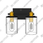 Vanity-Light-2-7.jpg stambord 2 Light Bathroom Vanity Light, Black and Gold Bathroom Light Fixtures, Sconces Wall Lighting with Glass Shade - 3D Decorative