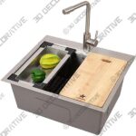 Sink-4-11.jpg STARSTAR Workstation Ledge Top Mount/Drop-in 304 Stainless Steel Luxury Single Bowl For Kitchen,Yard, Office, Bar, Laundry SinkĀ - 3D Decorative