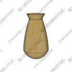 Tall Sandblasted Oak Etruscan Vessel - 3D Decorative