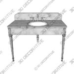 THE SINGLE HEBDERN VANITY BASIN SUITE - 3D Decorative