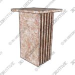 Vondel Side Table Handcrafted in Red Honed Travertine - 3D Decorative