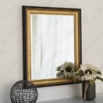 Wall Beveled Mirror Framed – Bedroom or Bathroom Rectangular Frame - 3D Decorative
