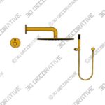 Shower-System-2-1-3.jpg Wasser™ Brass Shower System With Handheld Shower, 8" Shower Head - 3D Decorative