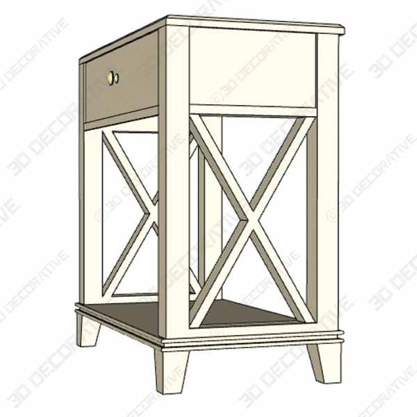 Flintridge End Table with Storage - 3D Decorative