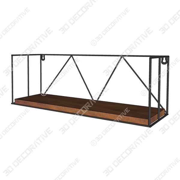 Floating Wall Shelves Set of 3, Black Metal Wire Hanging Rustic Storage Shelf Decor Organizer - 3D Decorative