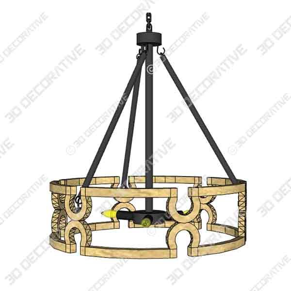 ISURAUL Rustic Drum Chandelier - 3D Decorative