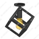 Modern Black Flush Mount Light - 3D Decorative