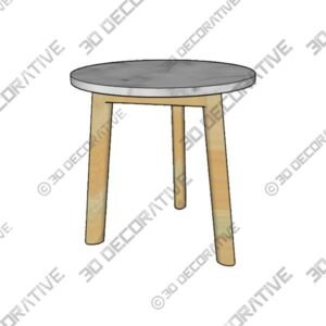 Drubin 18” Tall 3 Legs End Table - 3D Decorative
